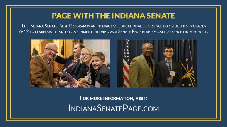 Applications available for Indiana Senate Page Program