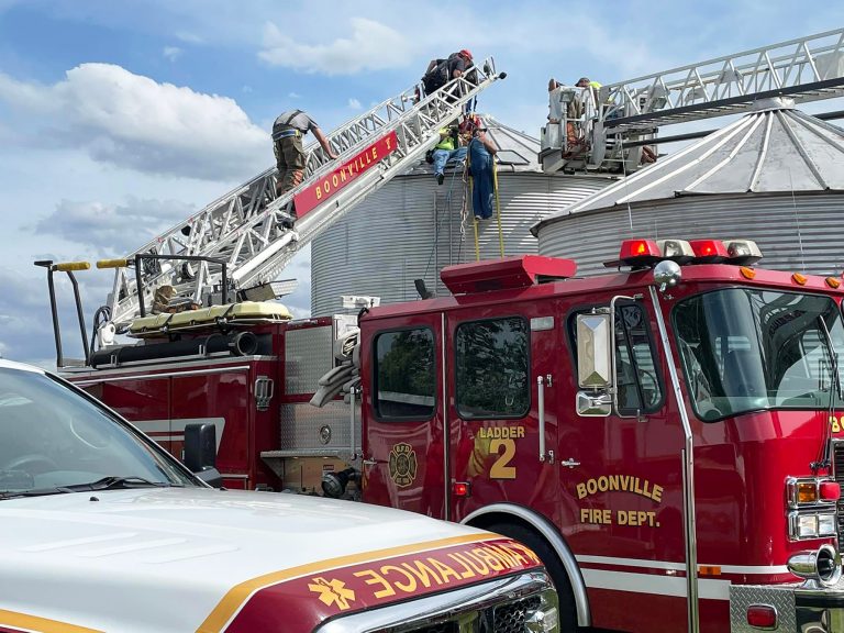 Firefighters successfully rescue farmer from grain entrapment