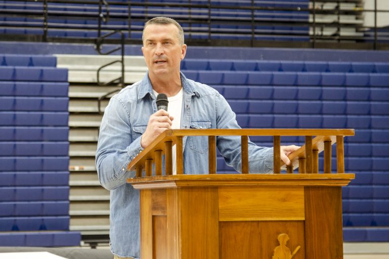 Former NBA star Chris Herren speaks with local students about dangers of substance abuse