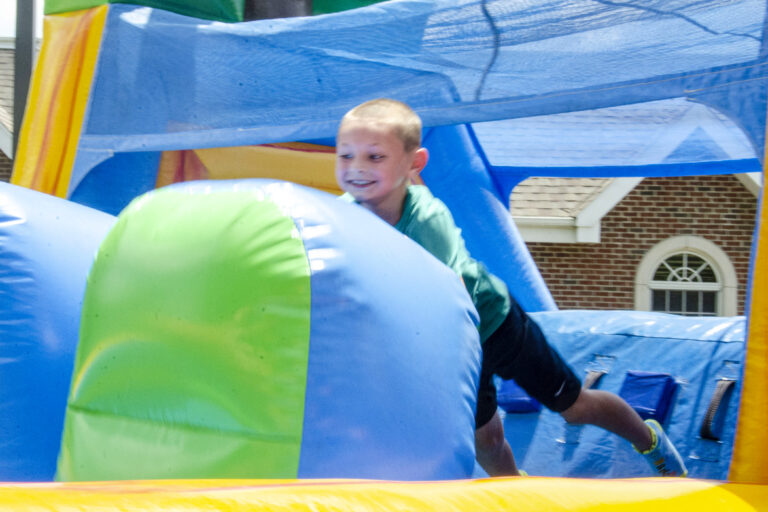 Bouncing by the books at the Dale Library